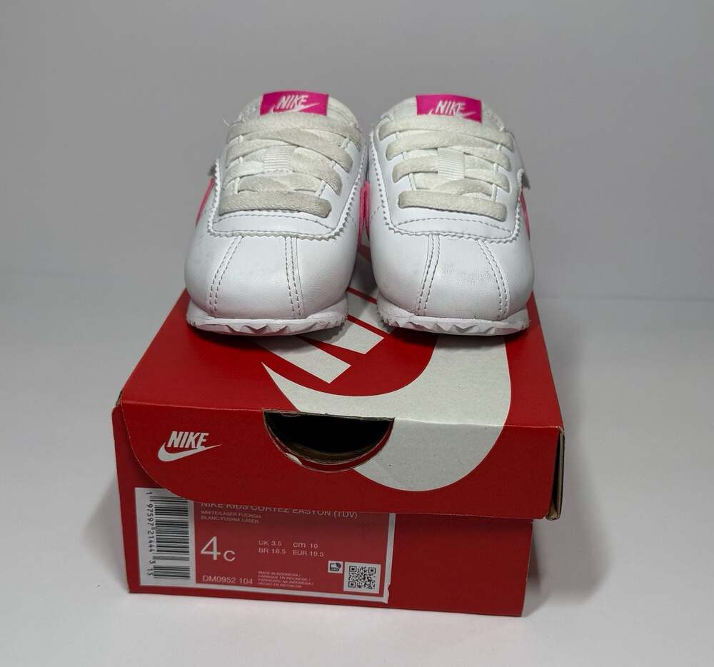 Nike Cortez EasyOn TD White Laser Fuchsia DM0952-104 Toddler Size 4C - Picture 3 of 4